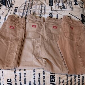 Dickies Men's Pants in Tan and Brown 4 Pairs For 1 Low Price Or 12.00 Each
